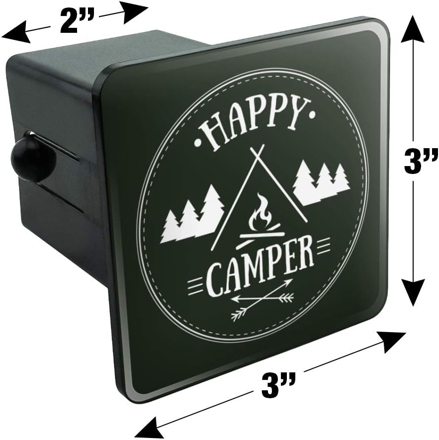 GRAPHICS & MORE Happy Camper with Campfire Tow Trailer Hitch Cover Plug Insert 2"