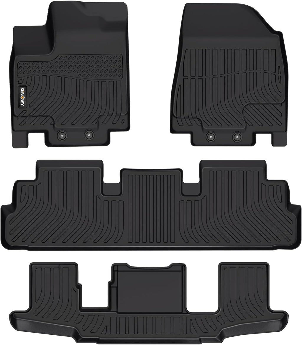 GINOWY-Floor Mats for Nissan Pathfinder 2022-2025, TPE Rubber All Weather Mats