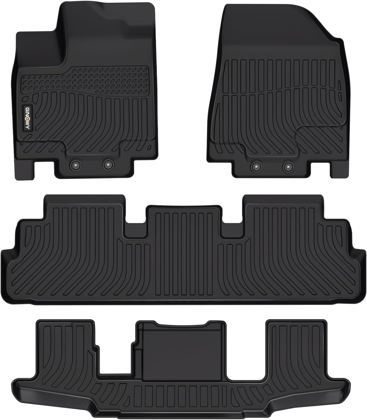 GINOWY-Floor Mats for Nissan Pathfinder 2022-2025, TPE Rubber All Weather Mats