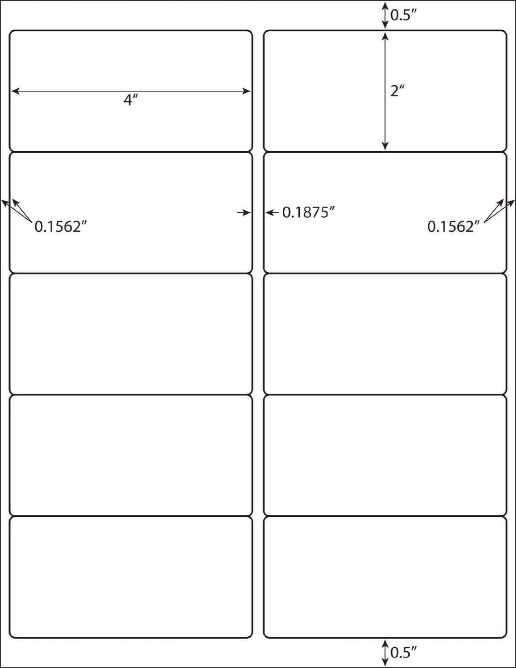 besteasy 10-up address labels,/address mailing labels 500 sheets, front angle view
