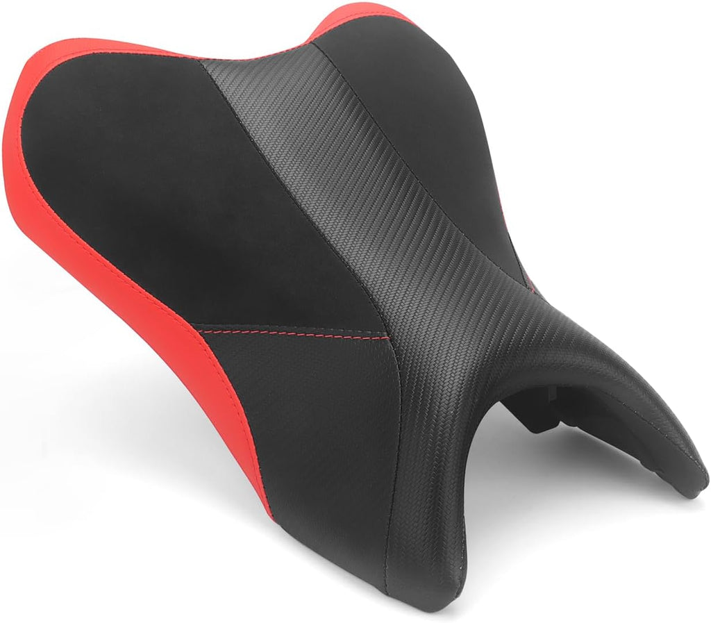 825mm Motorcycle Tall Seat Cover,Hightened Seat Cushion for CFMOTO 450SS 450SR 450NK 2023-2025,Driver Comfort Tall Seat, Black PU Leather (Black-Red)