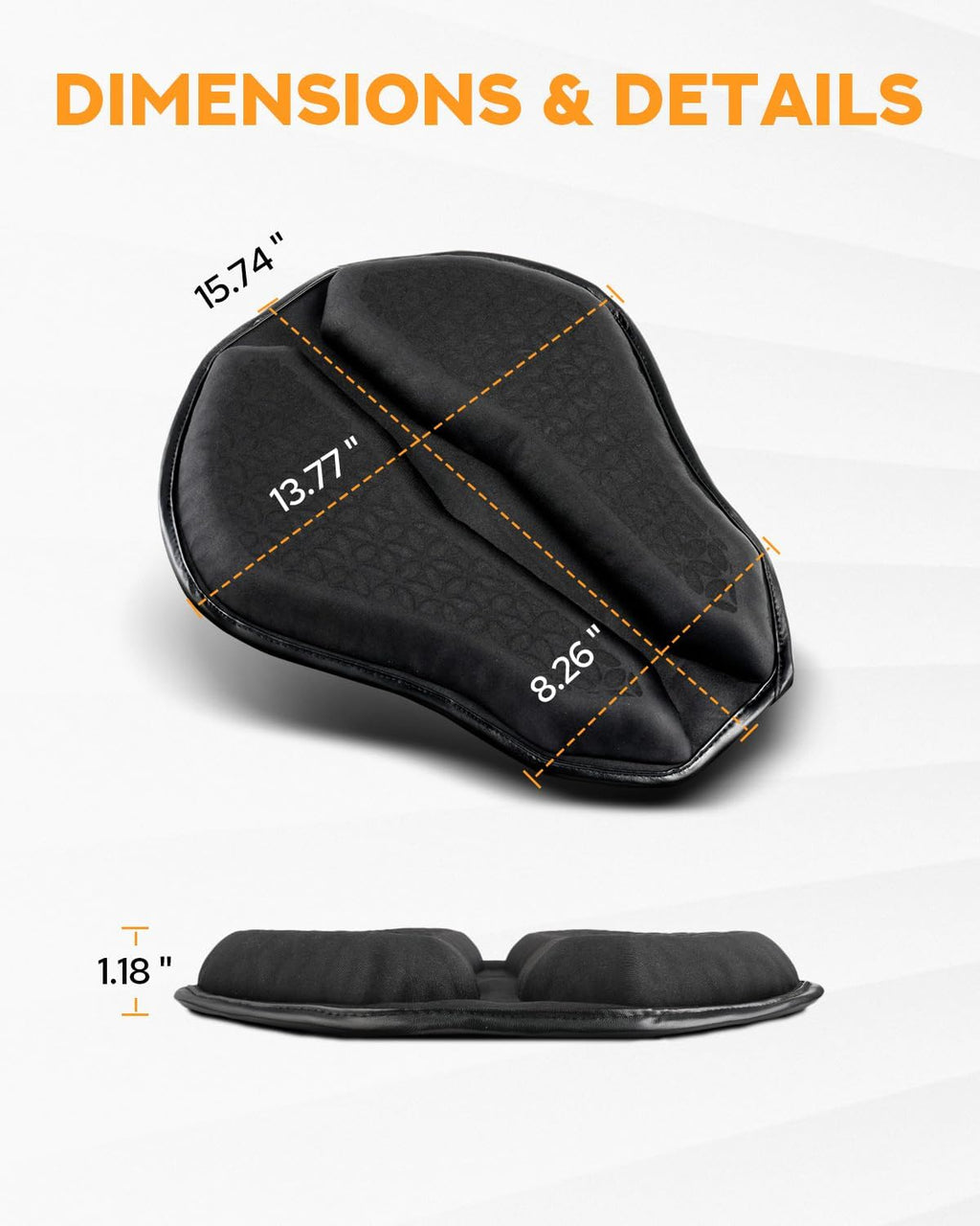 PBYMT Upgraded Motorcycle Seat Cushion, Universal Motorcycle Gel Seat Pad, Large 3D-Honeycomb Structure Shake Rider Cushion TPE Shock Absorption and Breathable for Long Rides