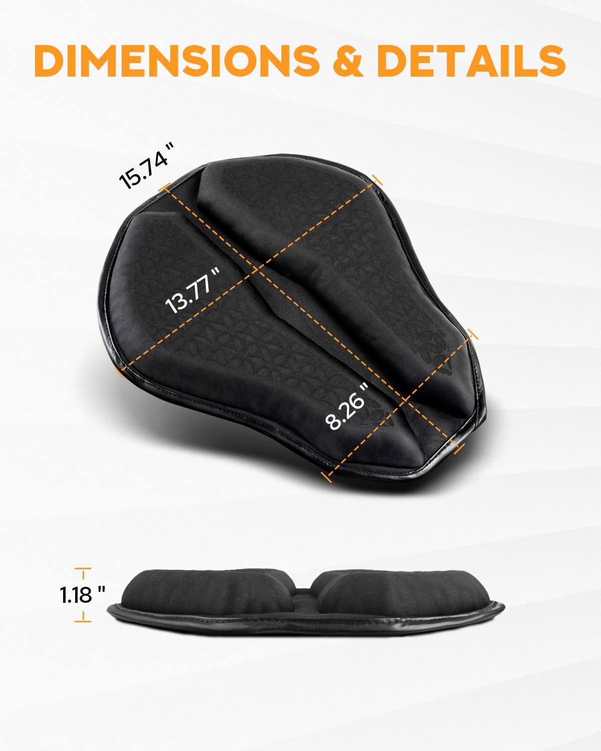 PBYMT Upgraded Motorcycle Seat Cushion, Universal Motorcycle Gel Seat Pad, Large 3D-Honeycomb Structure Shake Rider Cushion TPE Shock Absorption and Breathable for Long Rides