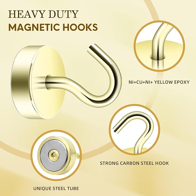 Neosmuk Magnetic Hooks, Cruise Ship Essentials, 40lb+ Heavy Duty Magnetic Hooks - Image 6