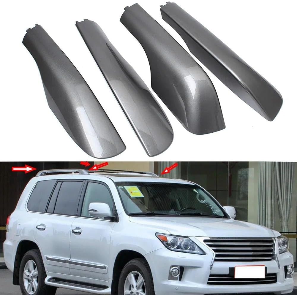 Rooftop Cargo Carrier for Lexus for LX570 2008-2015 ABS Roof Rack Bar Rail End Protection Cover Shell 4Pcs Rail End Cover Shell Cap Roof Racks Boxes