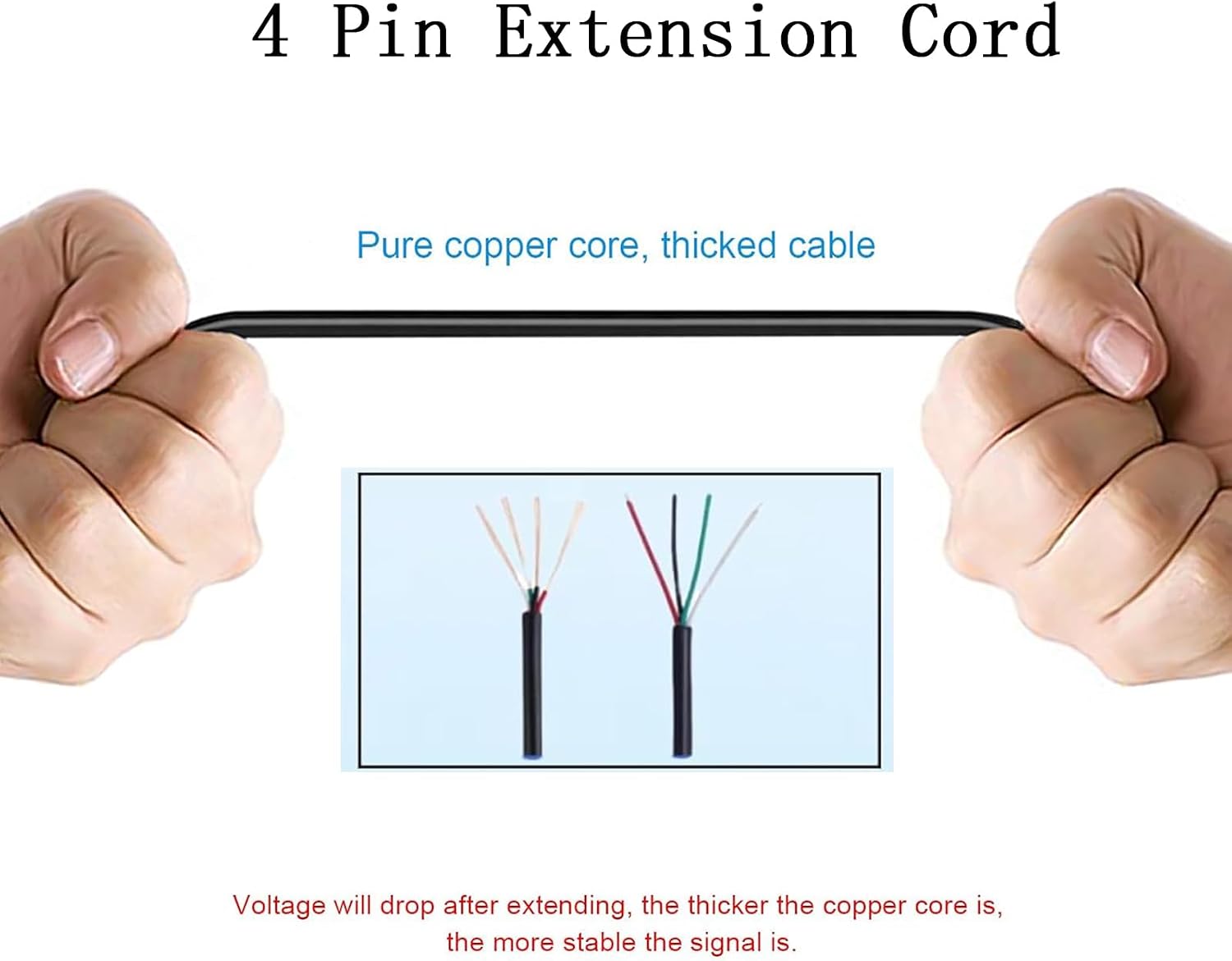4 PCS Rock Light Extension Wire,4 Pin LED Extension Cable,Neon Accent Kits RGB LED Light Extension Cable for Trucks Motorcycle Car ATV Strip Rock Lights (4 PCS 78 Inch)