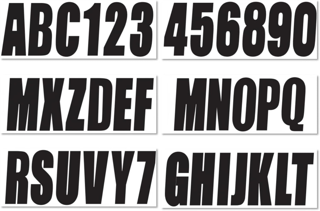 3 inch Boat Registration Number and Letter Vinyl Marine Grade Sticker Decal | Hull, PWC, Jet Ski & Pontoon, Vinyl, Waterproof & Anti-Scratch, 4 Sets