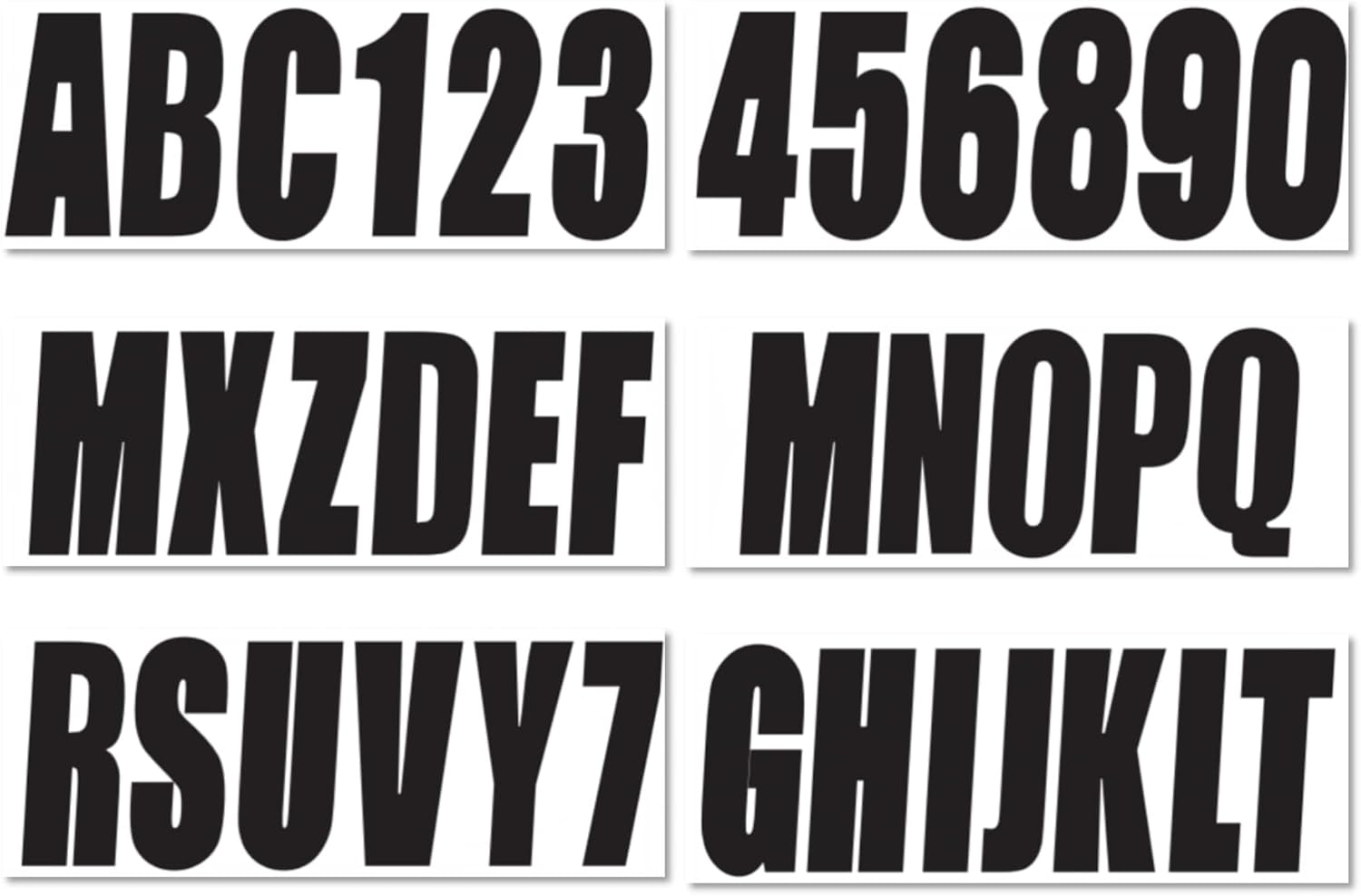 3 inch Boat Registration Number and Letter Vinyl Marine Grade Sticker Decal | Hull, PWC, Jet Ski & Pontoon, Vinyl, Waterproof & Anti-Scratch, 4 Sets