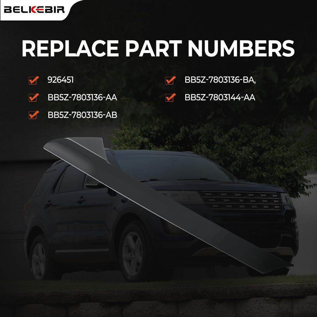 A-Pillar Molding Trim kit w/Clips Compatible with 2011-2019 Ford Explorer Right Passenger Side Outer Windshield Molding Trim Replace BB5Z-7803144-AA 926-451 BB5Z7803136AA BB5Z7803136AB BB5Z7803136BA