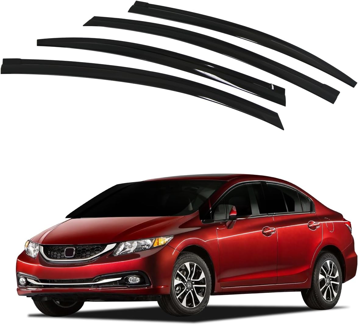 AUTOCLOVER Tape-On Rain Guards Window Visors 4 Pcs Set