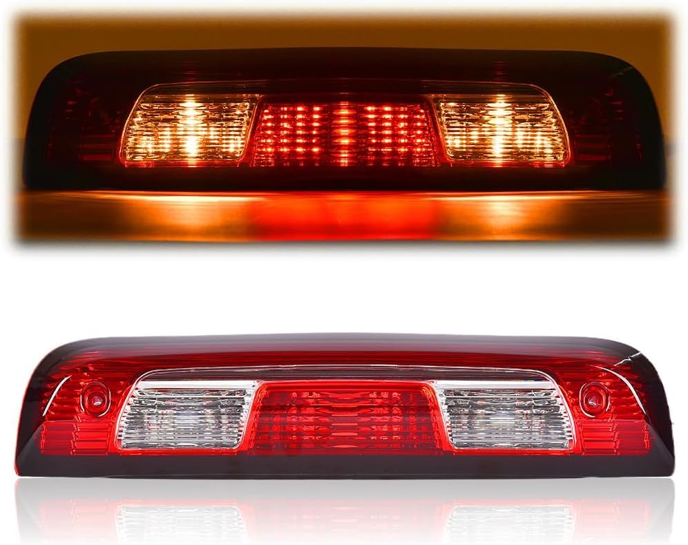 GRAND ORANGE Third Brake Compatible with Chevy Silverado GMC Sierra 1500 2500 3500 2015-2021 High Mount Stop Light Cargo Lamp 84900397,2350916 Red Lens