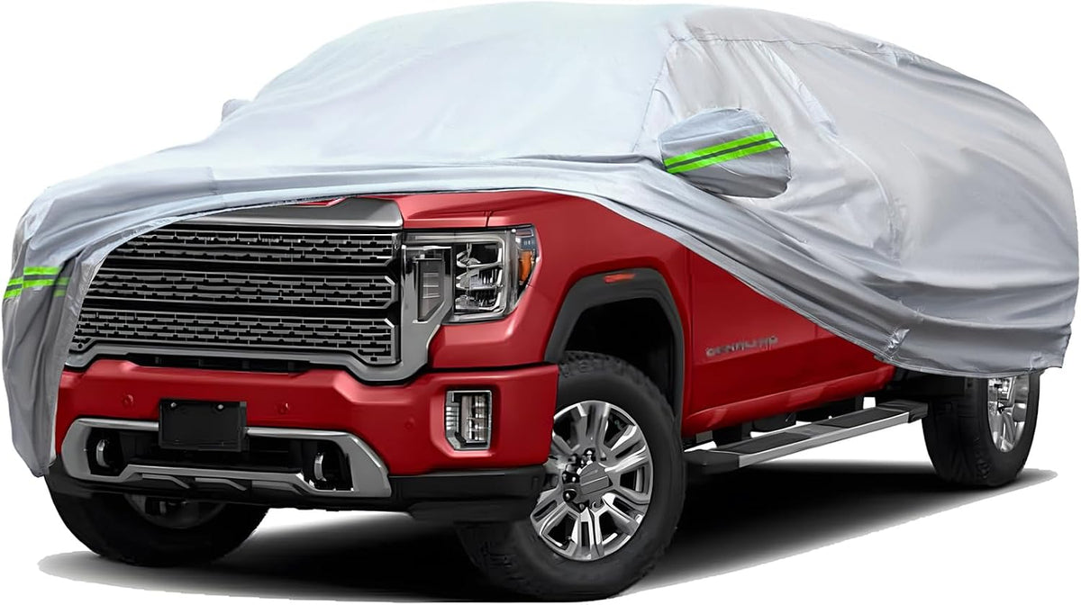TUCAREST 6-Layers Heavy Outdoor Pickup Full Car Cover Hard Shell Zipper Design