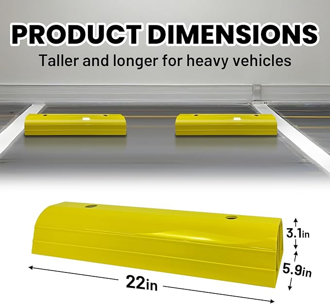 ROBLOCK 22" Parking Stopper for Home Garage & Outside, Heavy Duty Garage - Image 2