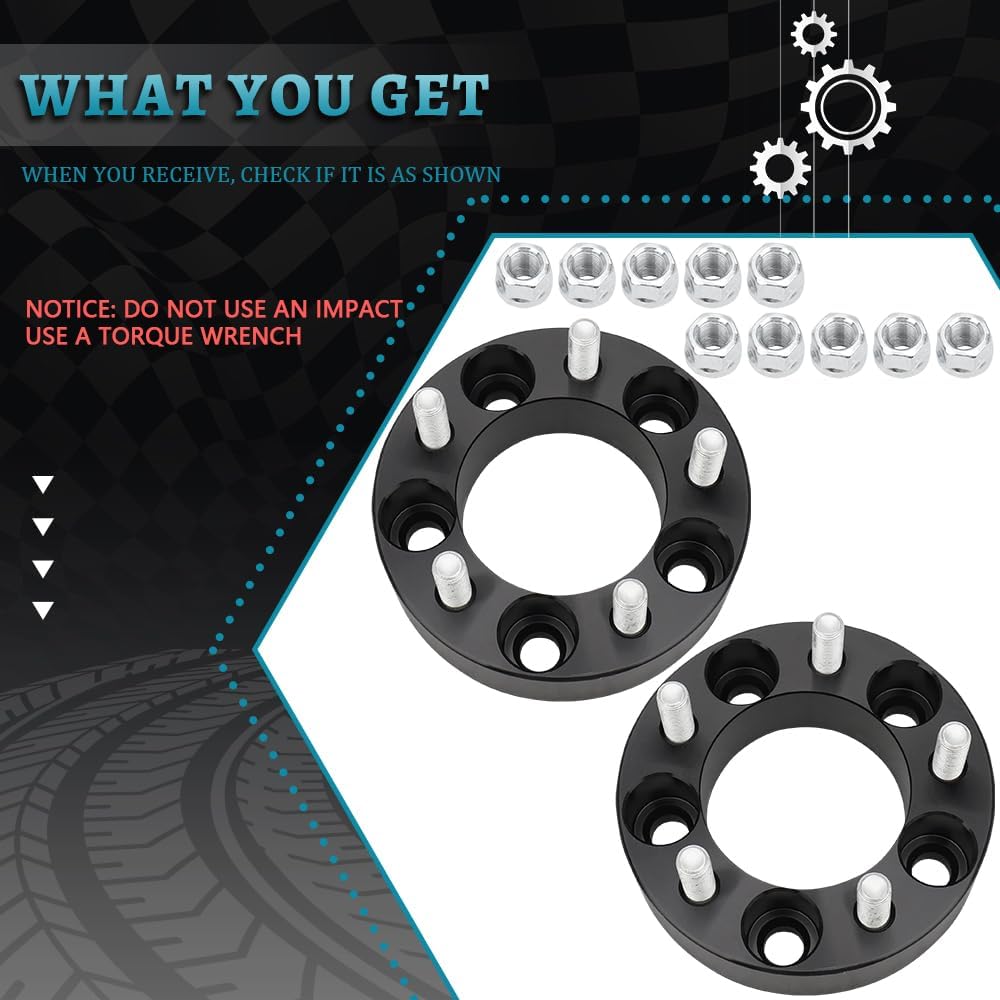 IRONTEK 5x4.5in Wheel Spacers 1.5" Real Forged Spacers with 82.5mm Hub Bore 1/2" x20 Studs Fit for Ford 07-13 Edge/ 91-10 Explorer, for Jeep 84-01 Cherokee/ 86-92 Comanche, for Lincoln 07-13 MKX 2PCS