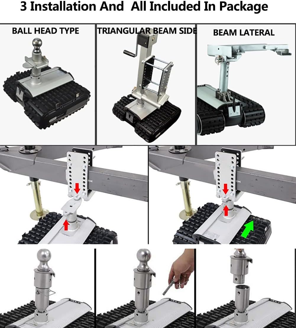 Trailer Mover, 450kg Load Capacity Electric Trailer Dolly, Motorised Camper Trolley Kit, Camper RV Caravan Boat Trailer Jack for All Terrain (D)