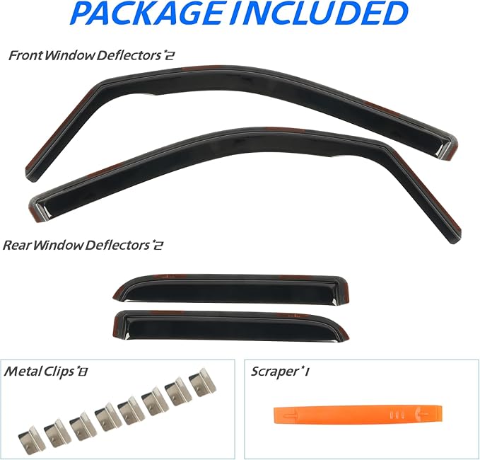 4 PCS in-Channel Rain Guards for Trucks 2019-2024 Dodge Ram 1500 Quad Cab - Image 6