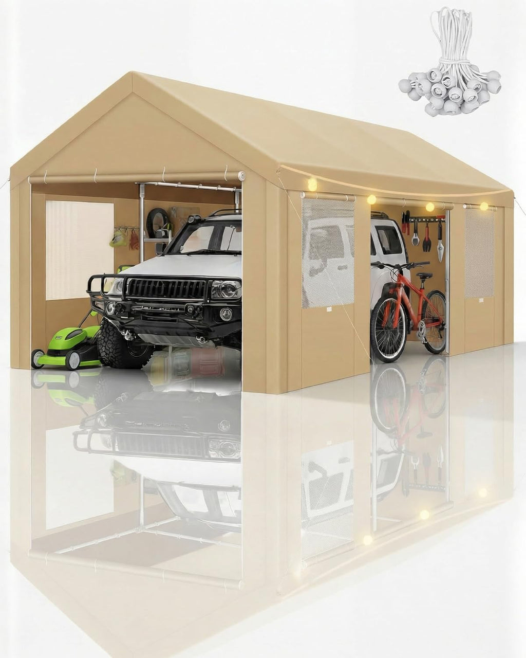 tooluck 12x20 ft heavy duty carport with galvanized, main product view
