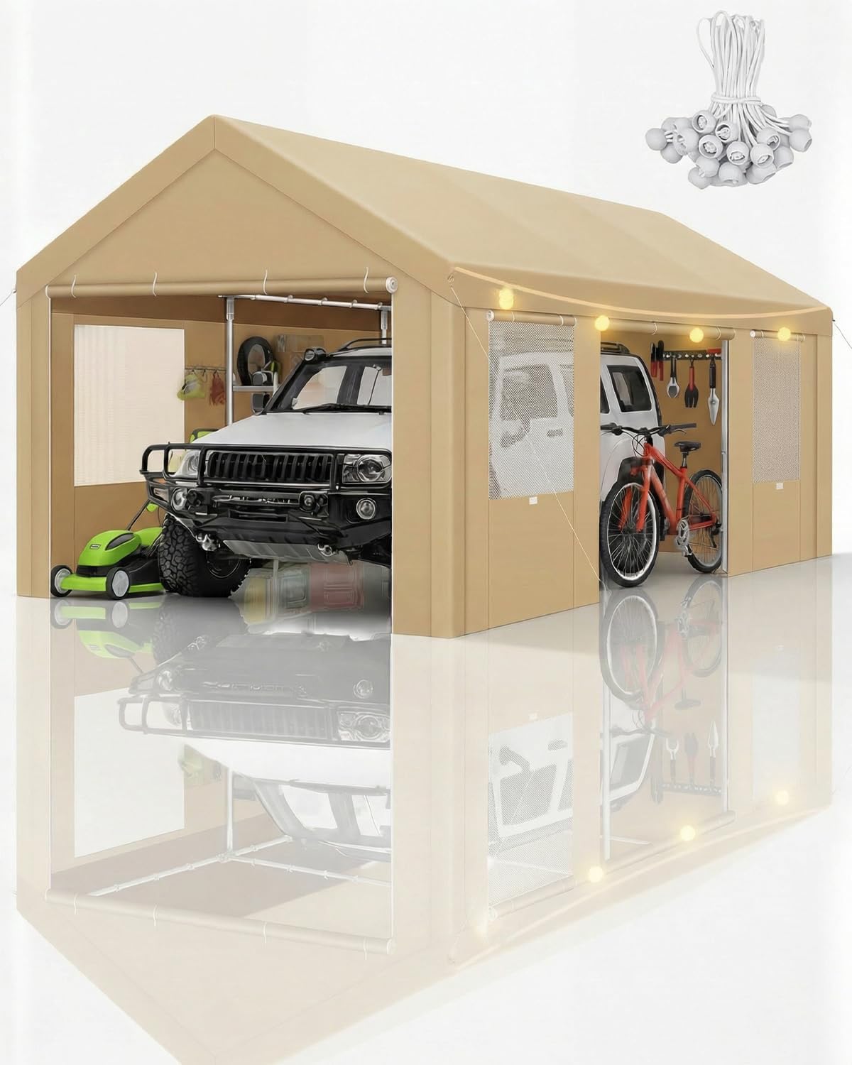 tooluck 12x20 ft heavy duty carport with galvanized, main product view