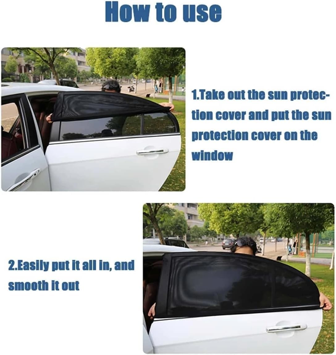 4 Pcs Car Window Shades for Chevy Sonic 2012-2022 Spark 2011-2022, Breathable Mesh Side Sun Stretch Screens for Camping, Heat Block UV Protection, Block Sun Glare