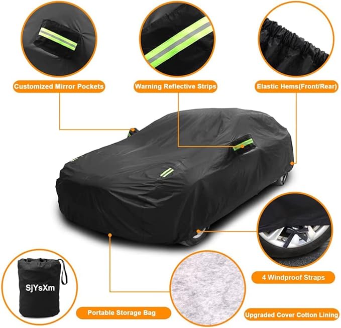 Car Cover Compatible with Cadillac CT4 2020-2025, Waterproof All Weather Car - Image 3