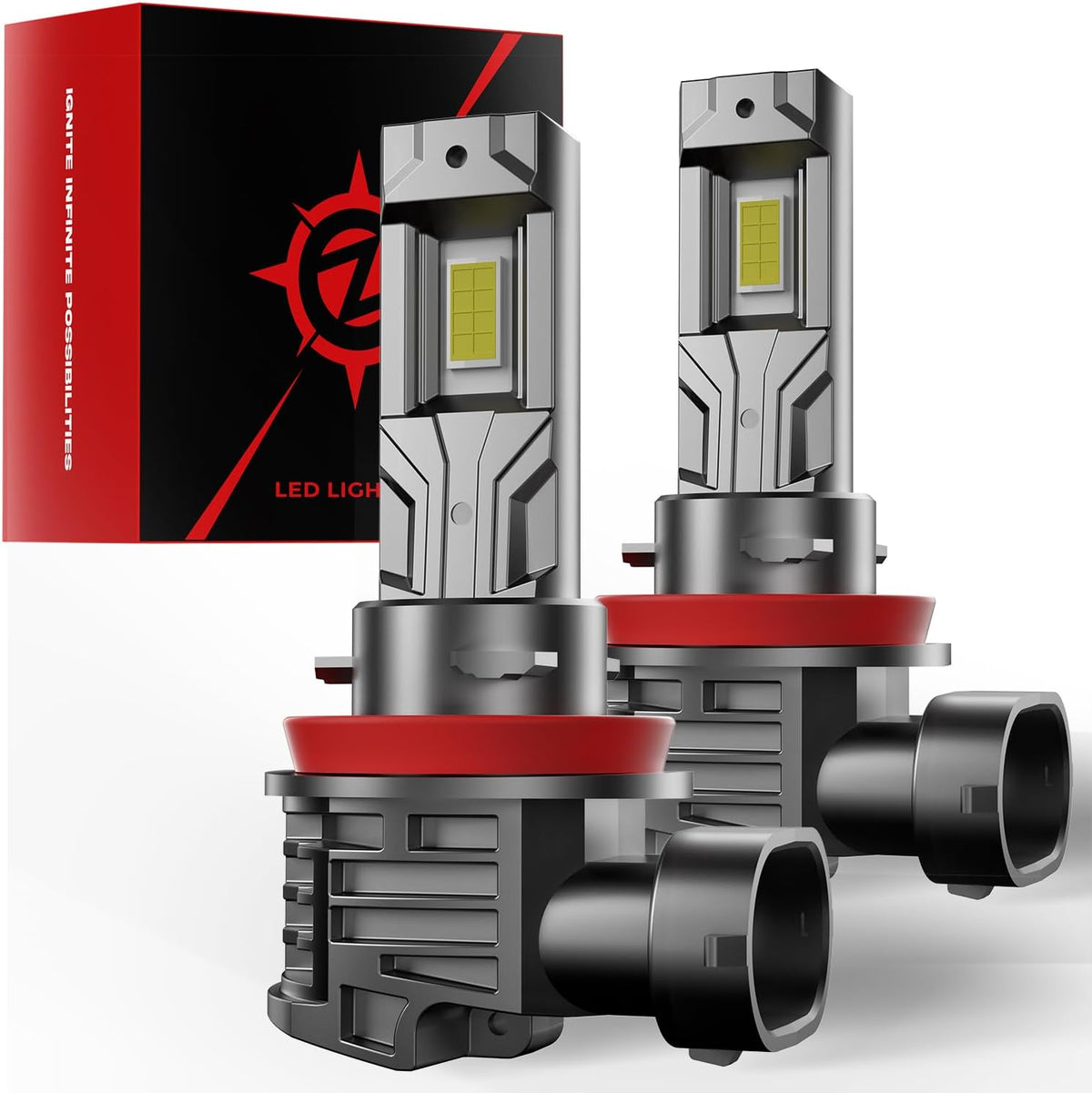 H 11 Led Bulbs, 40000lm 800% Brightness Fog Lights Bulbs Real 1:1 Mini Size