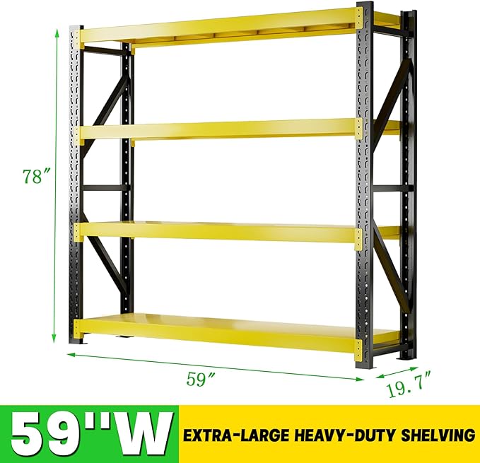 3000LBS Heavy Duty Storage Shelves, 4-Tier Adjustable Garage Organization - Image 3