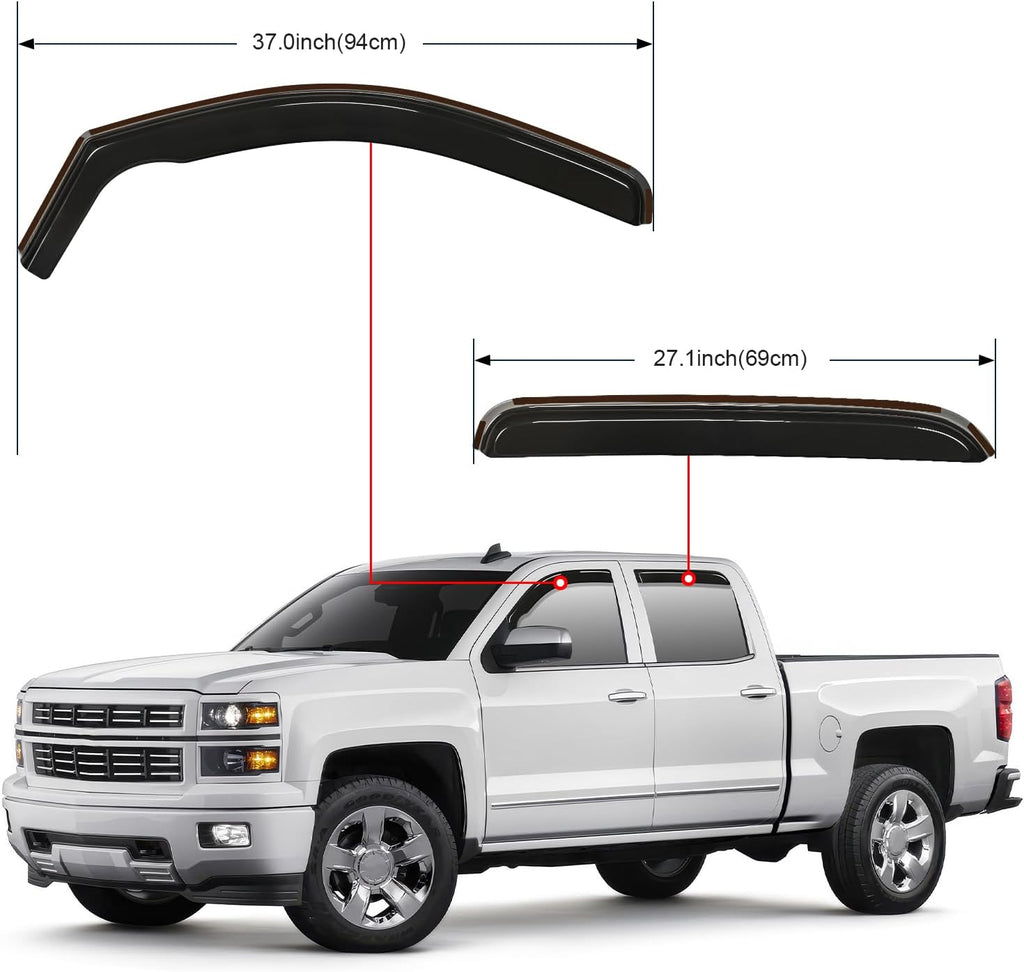 nilight in-channel window visors for silverado/sierra 1500 2007-2013 on a desk or shelf