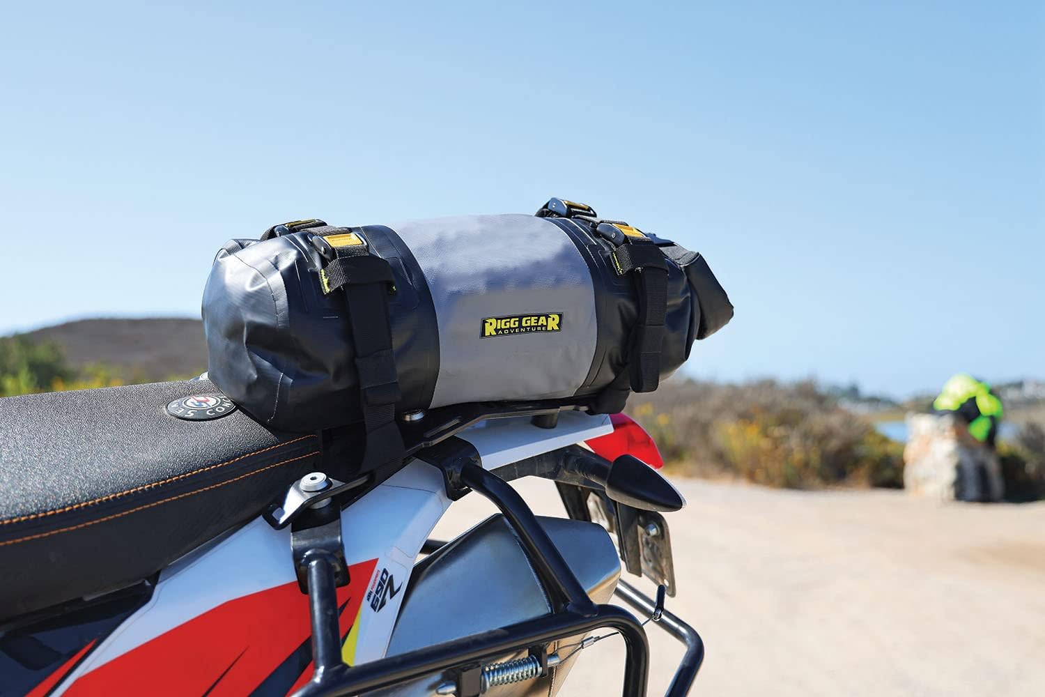 Nelson-Rigg Hurricane Waterproof Dry Roll Bag 10L, Roll Top, includes straps to attach to vehicle, air purge valve Black/Gray
