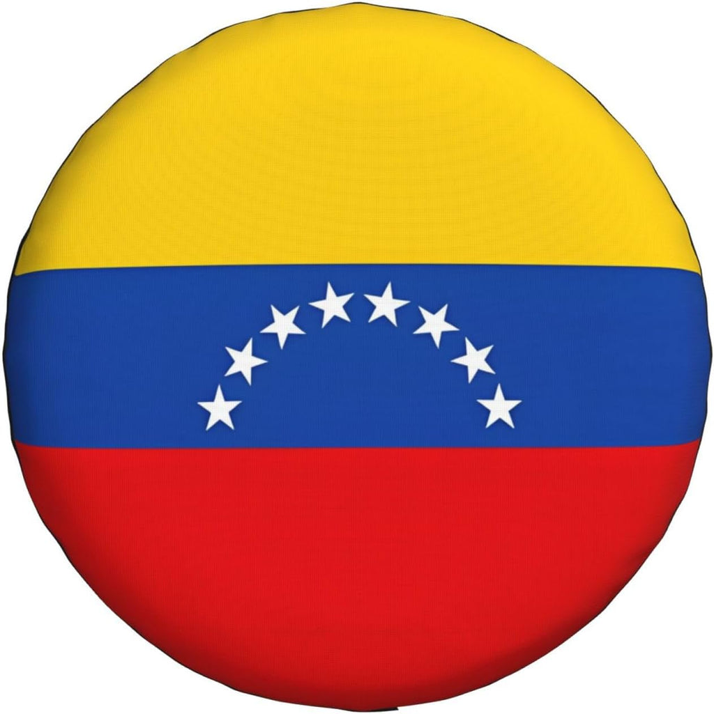 Flag of Venezuela Print Universal Spare Tire Cover for RV, Jeep | Wheel Protector Fits Rv, Trailer, Jeep, Shield Tires From Sun, Dirt And Rain For Outdoor Storage