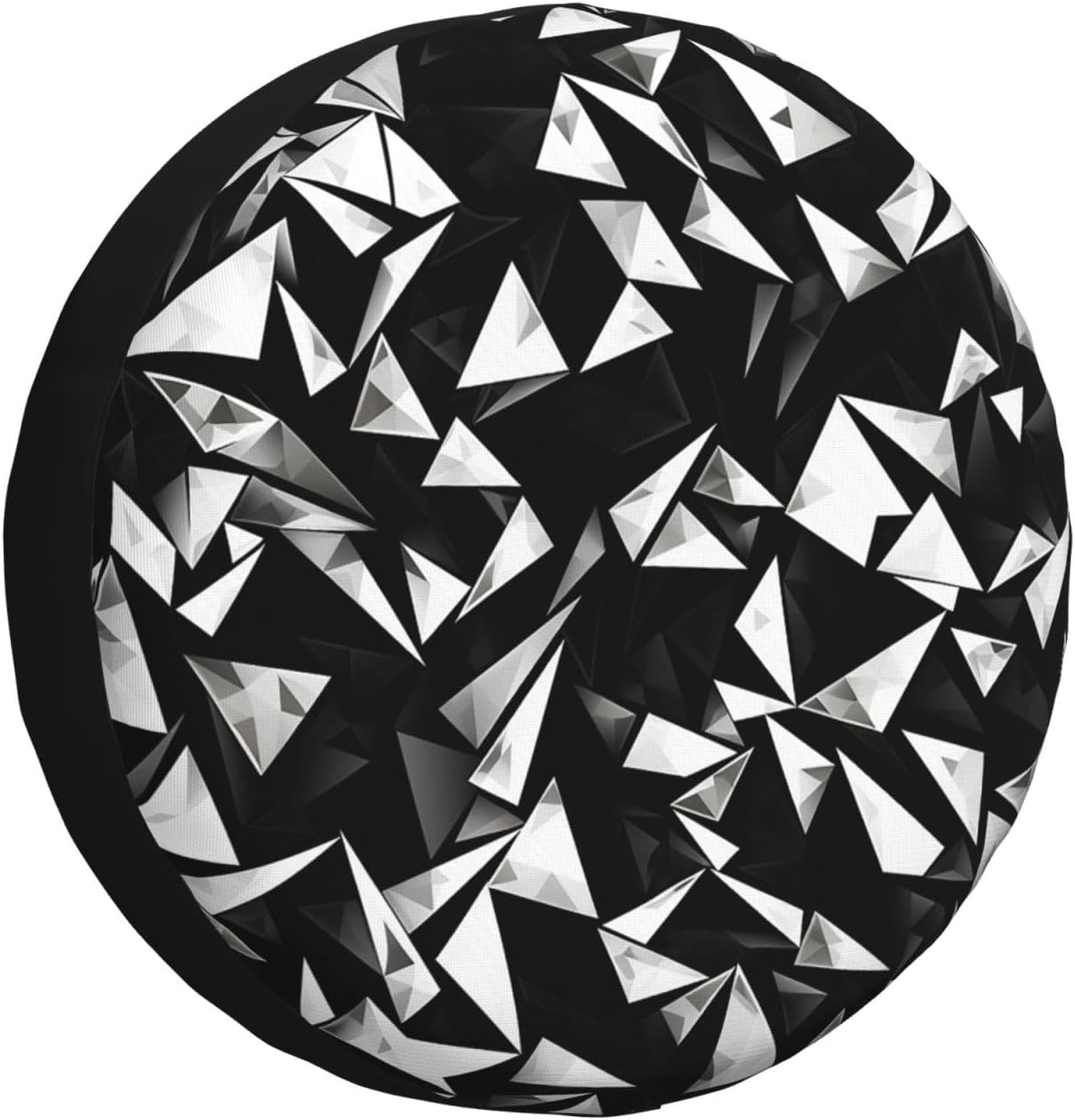Black and White Glass Print Universal Spare Tire Cover for RV, Jeep | Wheel Protector Fits Rv, Trailer, Jeep, Shield Tires From Sun, Dirt And Rain For Outdoor Storage