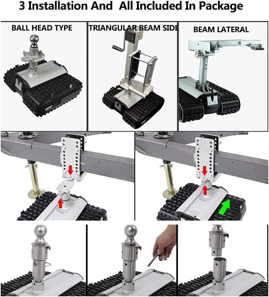 Trailer Mover, 450kg Load Capacity Electric Trailer Dolly, Motorised Camper Trolley Kit, Camper RV Caravan Boat Trailer Jack for All Terrain (B)