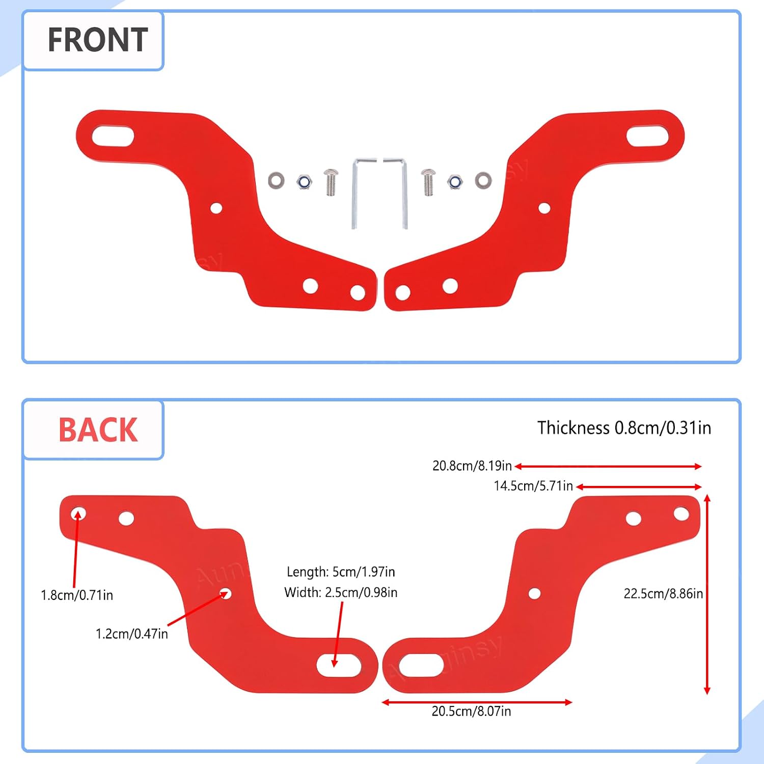Aunginsy 2PCS Rear Tow Hitch Receiver Hook Compatible with Toyota Tundra 2026 2025 2024 2023 2022, Red Rear Bumper Trailer Ring Towing Tow Hook Recovery Point Screw Trailer Hitch Exterior Accessories
