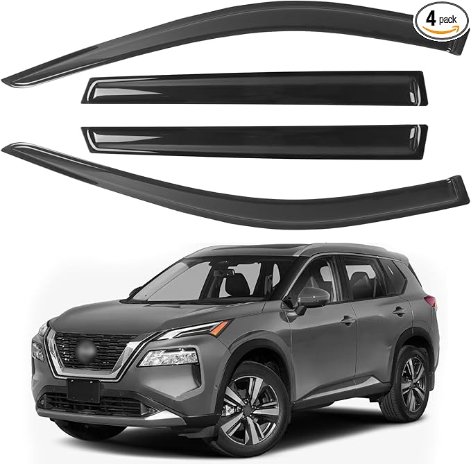 Window Rain Guards Fit for 2021-2025 Nissan Rogue S, 4-Piece Acrylic Set by CHYKORLA