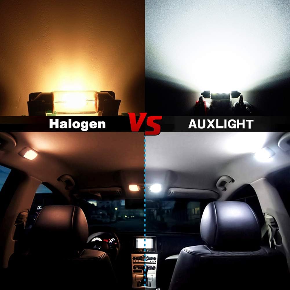 AUXLIGHT 6418 6411 DE3425 C5W DE3423 36MM 1.42”Festoon LED Interior Light Bulbs 6000K Xenon White, Super Bright 6SMD Chips for Dome Map Door Courtesy License Plate Lights (Pack of 6)