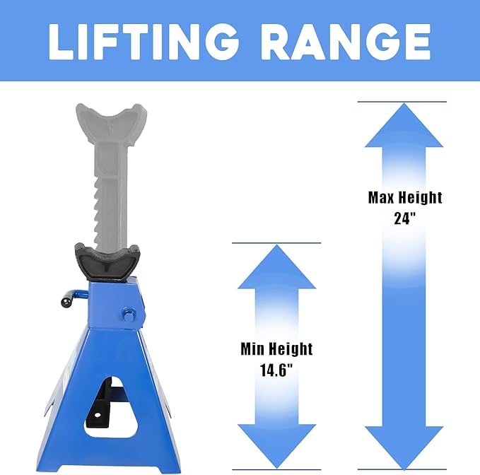 6 Ton Automotive Jack Stands, Heavy Duty Steel Car Lifting Stand