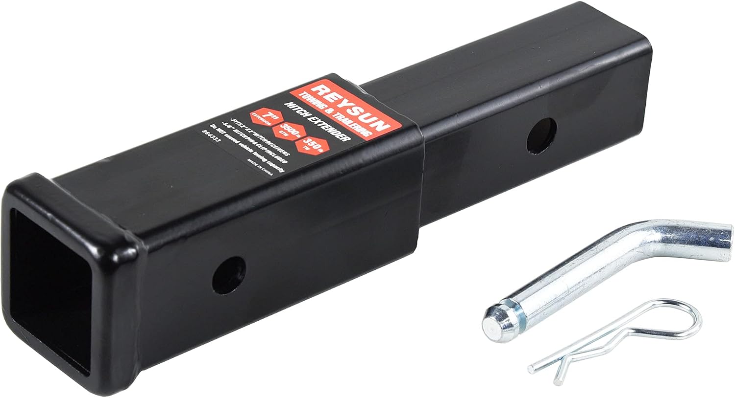 Receiver Tube 864333 Trailer Hitch Extender 7 inch Extension, Fits 2 inch Hitch Receiver, 3,500lbs G.T.W, Hitch Pin and Clip Included…