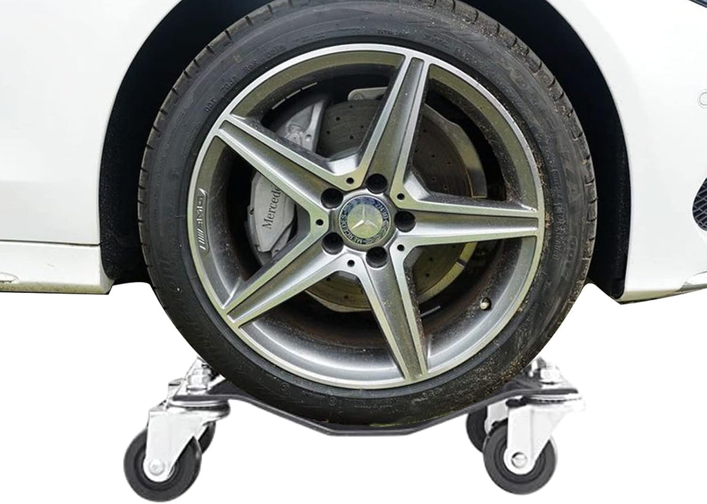 6000lbs Heavy Duty Car Wheel Dollies - 4 Pack Tire Skating Set (Gray + Steel) | Smooth Mobility: 4 universal swivel casters per dolly for 360-degree movement