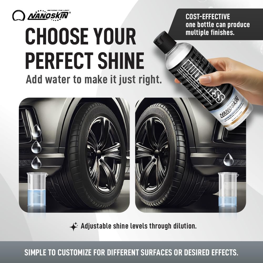 Nanoskin MULTI DRESS All Purpose Dressing 1 Gallon - Interior & Exterior Dressing for Car Detailing Works on Tire, Vinyl, Rubber, Plastic & Trim Safe for Cars, Trucks, Motorcycles, RVs & More