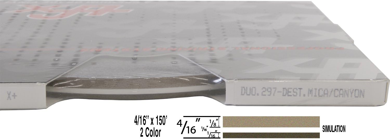 Universal Duo-Tone 0204297 - Auto Customizing 2 Color Dual Pinstripe - 4/16" x 150' (1/8” Stripe, 1/16" Gap, Then 1/16” Stripe) - 297-Desert Mica Metallic/Canyon Metallic