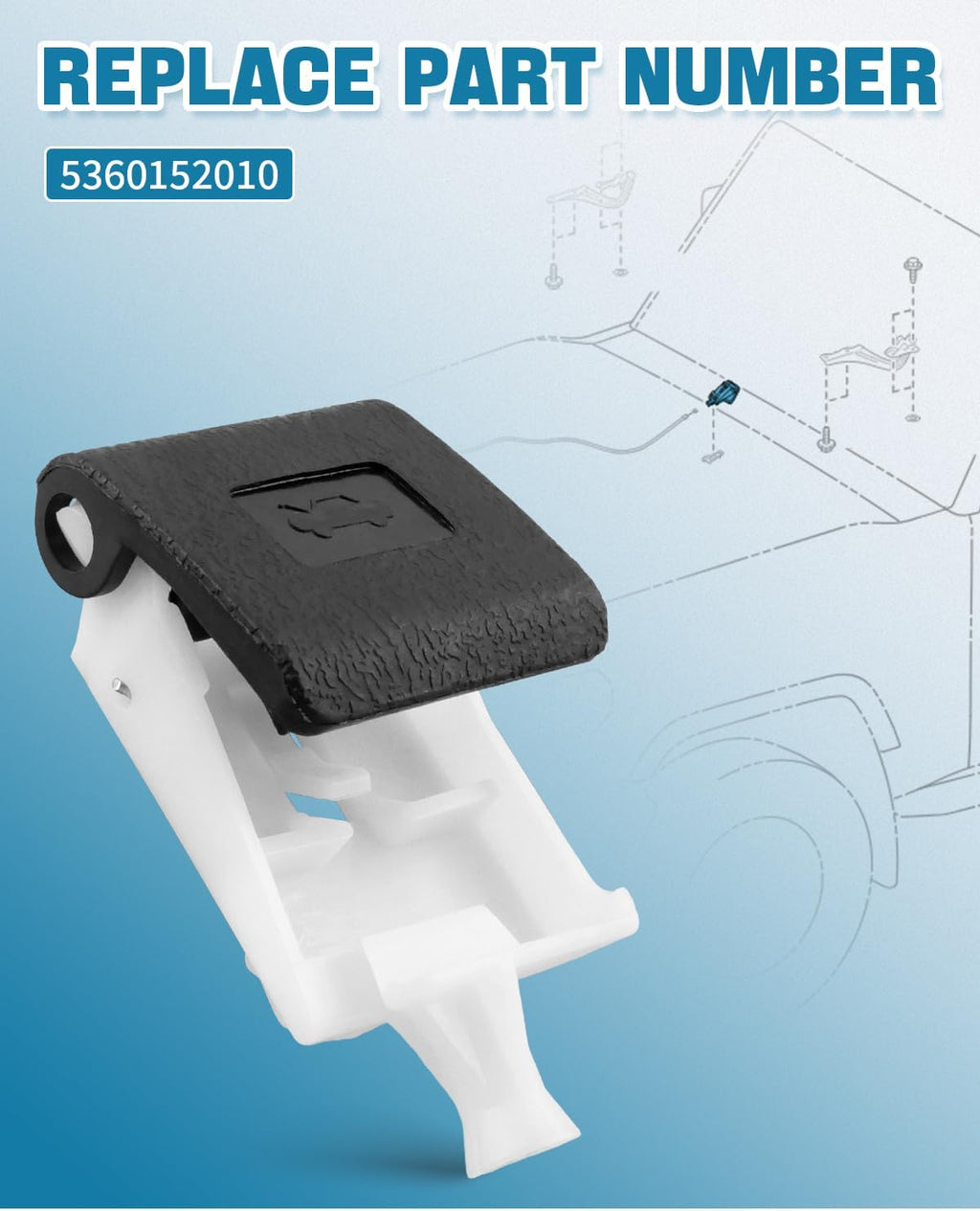 5360152010 Front Hood Latch Release Lever Handle Fit for Toyota Corolla 2007 2008 2009 2010 2011 2012 2013 2014 2015 2016 2017 2018 2019 2020 2021 2022 2023
