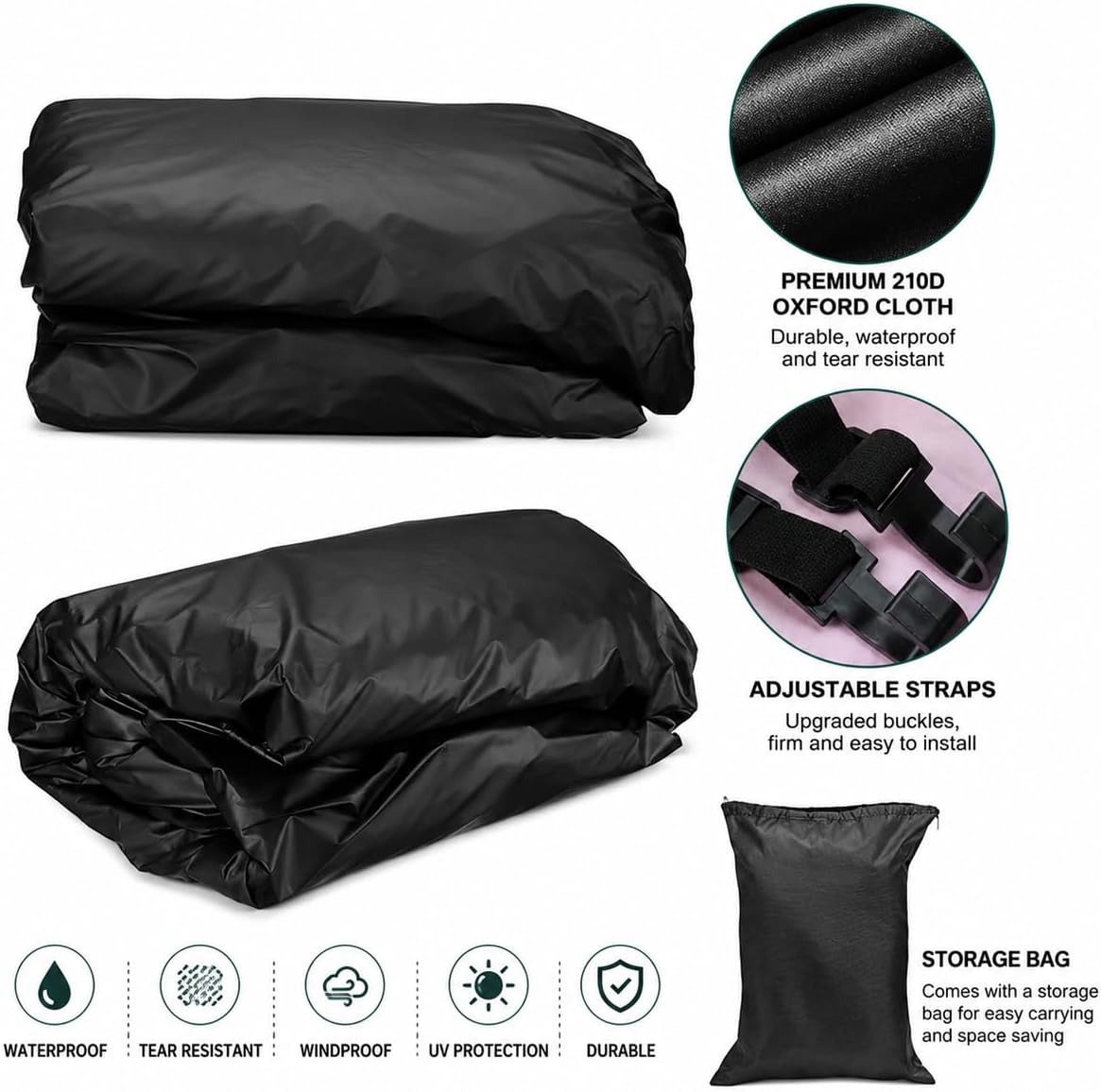 RV Cover for Forest River Alpha Wolf 2018-2026, Waterproof Windproof Oxford Cloth Motorhome Cover, All Season Heavy Duty Camper Cover with Adjustable Straps