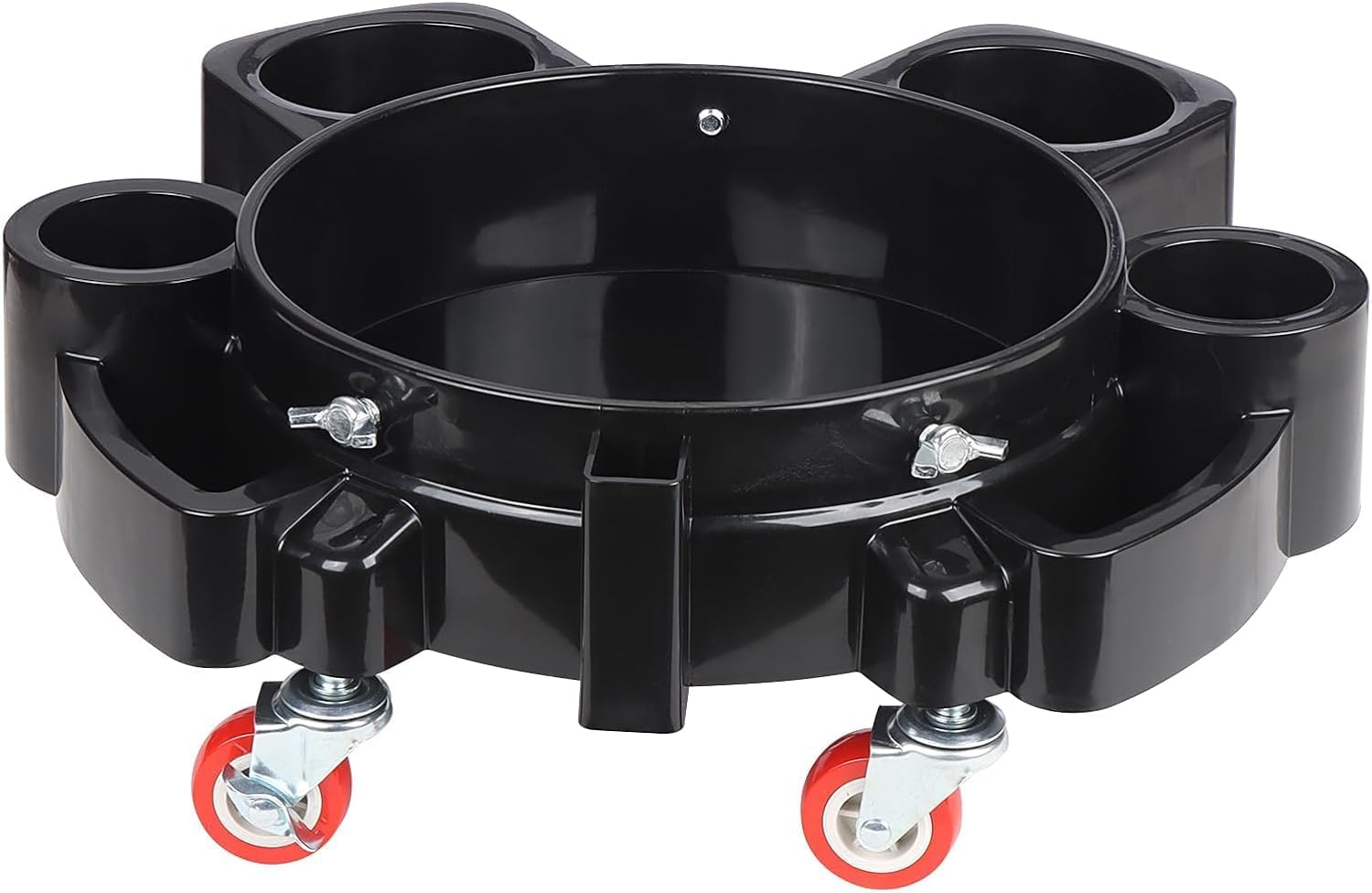 Bucket Dolly 5 Gallon Car Wash Professional Detailing Bucket Dolly with Heavy Duty Wheel Casters, Black (Style A)