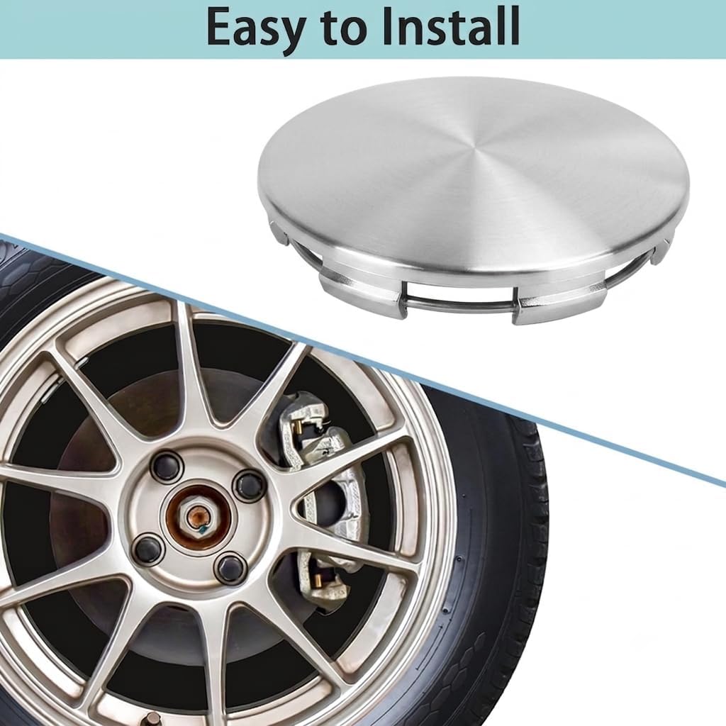 Car Wheel Center Cap Cover Kit Outer 83mm(3.26") Inner 76mm(3") Compatible with Tah-oe Su-burba Yu-kon ES-Calade Rims Center Hub Caps Covers Wheel Caps, Wheel Center Cover Caps Decor Kit 4Pack Silver