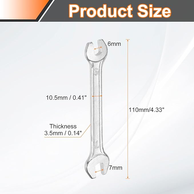 HARFINGTON 5pcs Double Open End Wrench 6mm x 7mm Metric 15 Degree Offset Angle - Image 2
