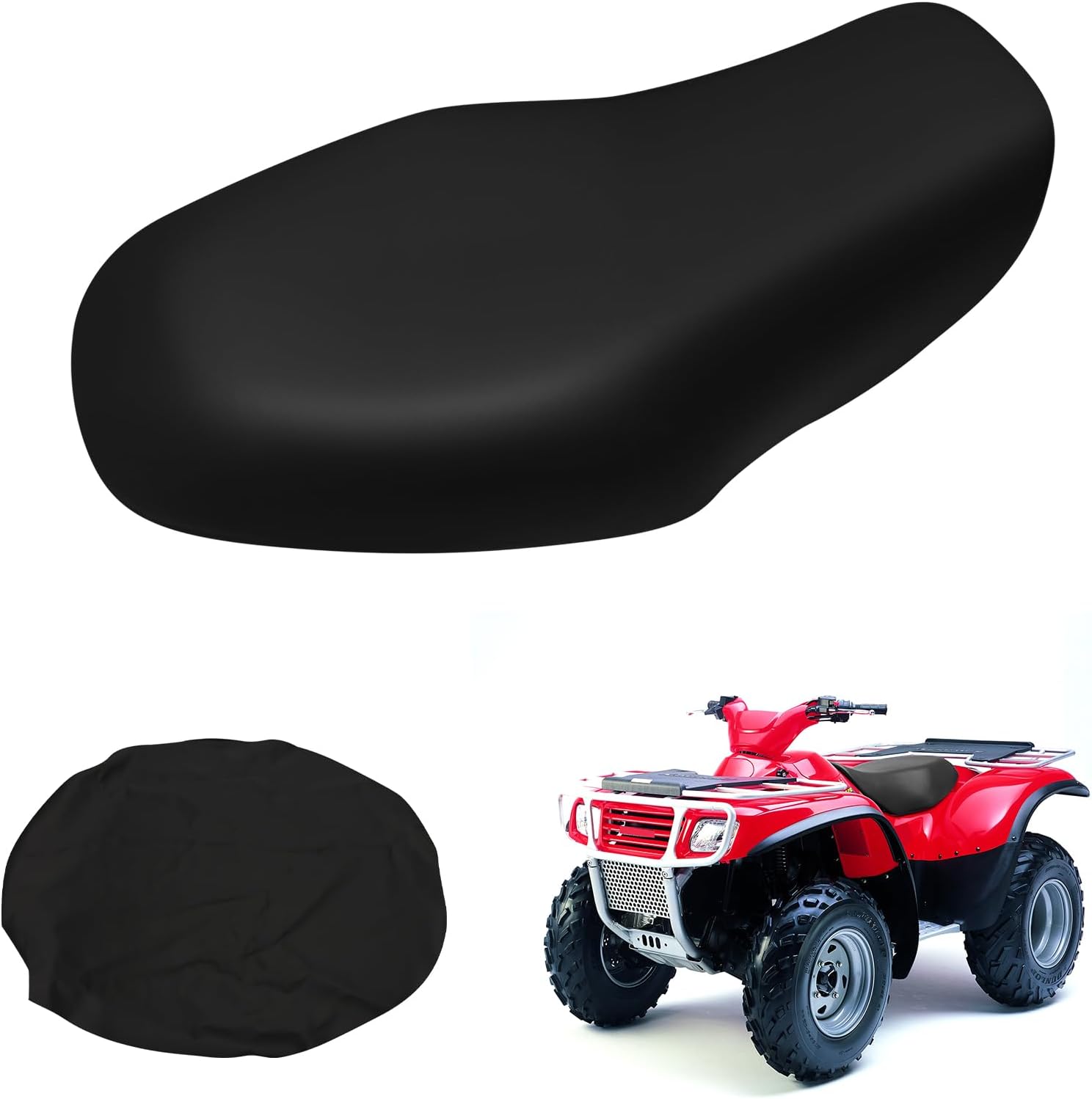 Leather Seat Cover Replacement for Kawasaki Prairie 1997-2003 300 400 650 KVF300 KVF400 2X4 4X4 KFV ATV Seat Accessories Black