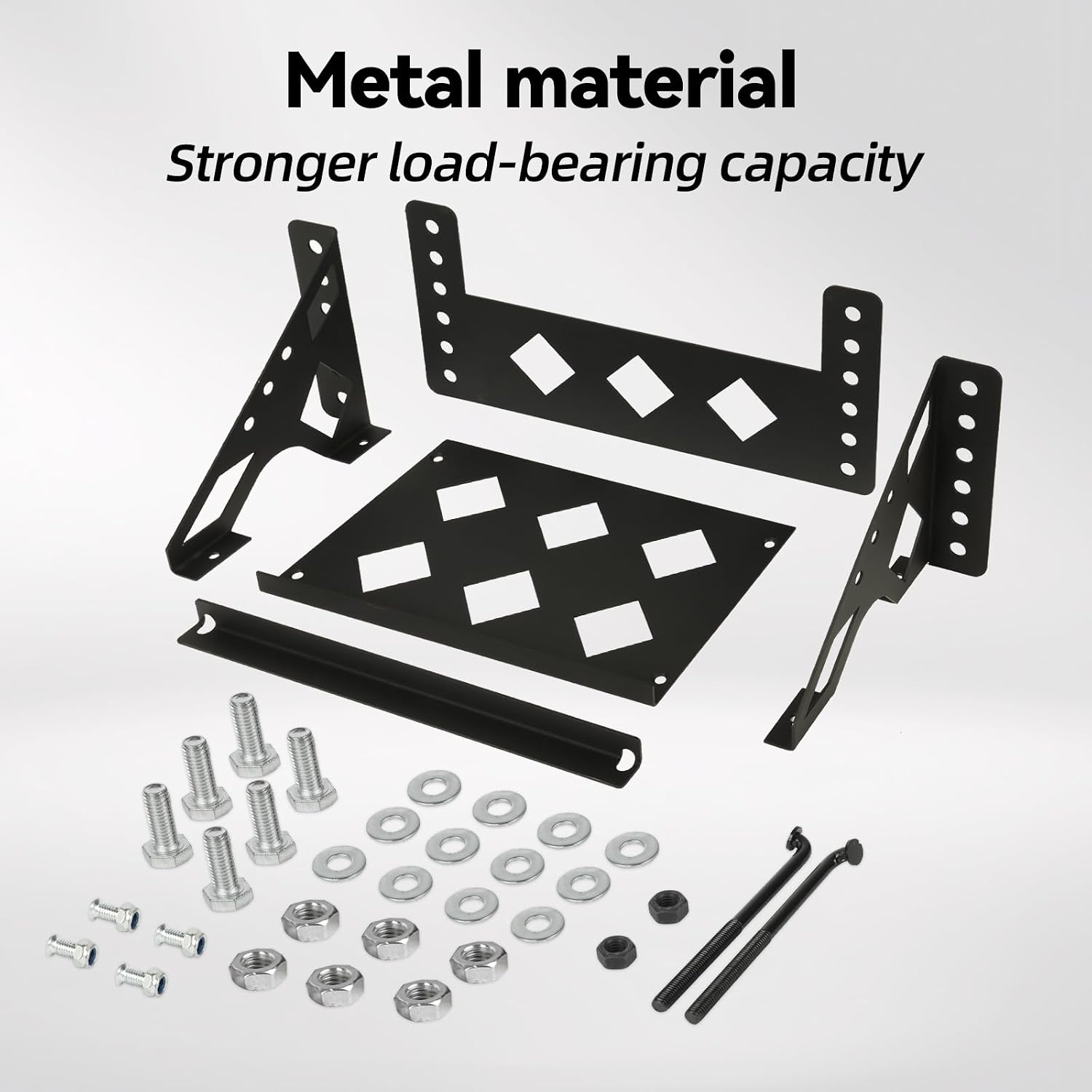 Metal Steel Battery Mounting Trays Bracket, Bolt-in Battery Tray | Tray Fits Up to 10.63"×7.06"×7.5" Battery, for Car RV Trailer Boat Truck Marine, Waterproof,Anti-Corrosion, No Rusting