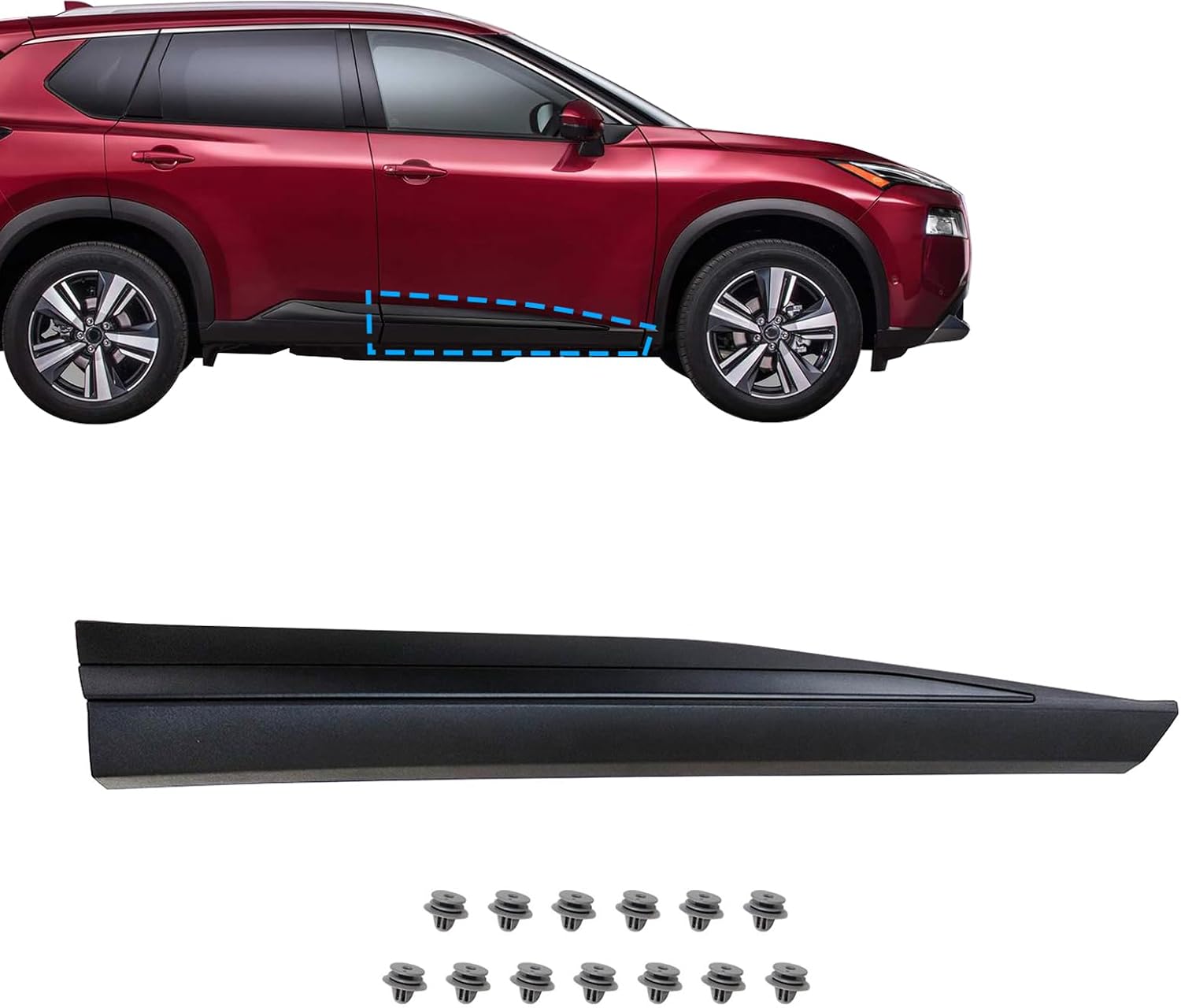 SecosAutoparts Front Passenger Side, Lower Door Molding Trim, Fit for Nissan Rogue Sport 2021 2022 2023, Replace# 80870-6RR0A 808706RR0A, Door Lower Decorative Protective Panel