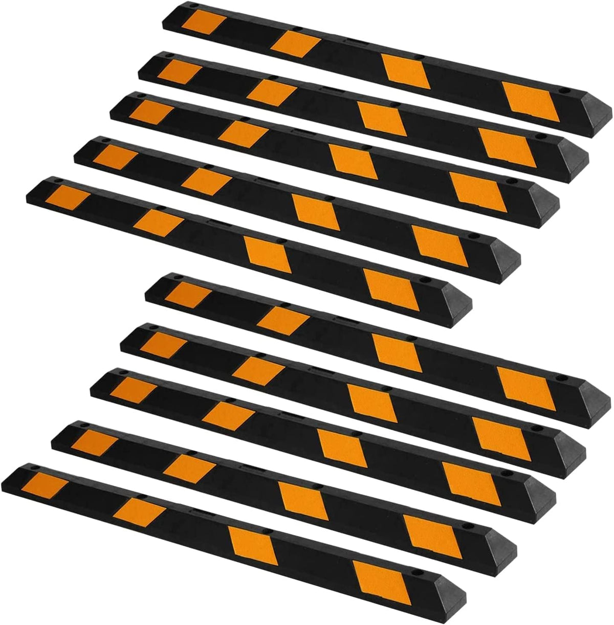 ZONETECH Large Heavy Duty Rubber Parking Curb – 72” Premium Quality Auto Garage