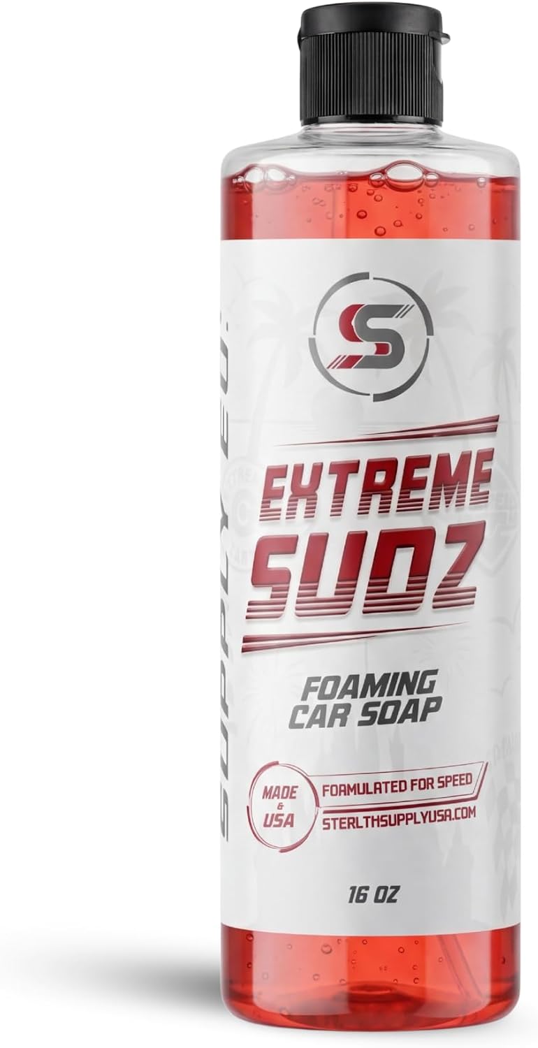 Stealth Supply Extreme Sudz High-Foam Car Wash Soap - Wax Sealant and Ceramic Coating Safe, Streak-Free Suds for Bucket or Foam Cannon, All Paint Finishes Wheels and Glass