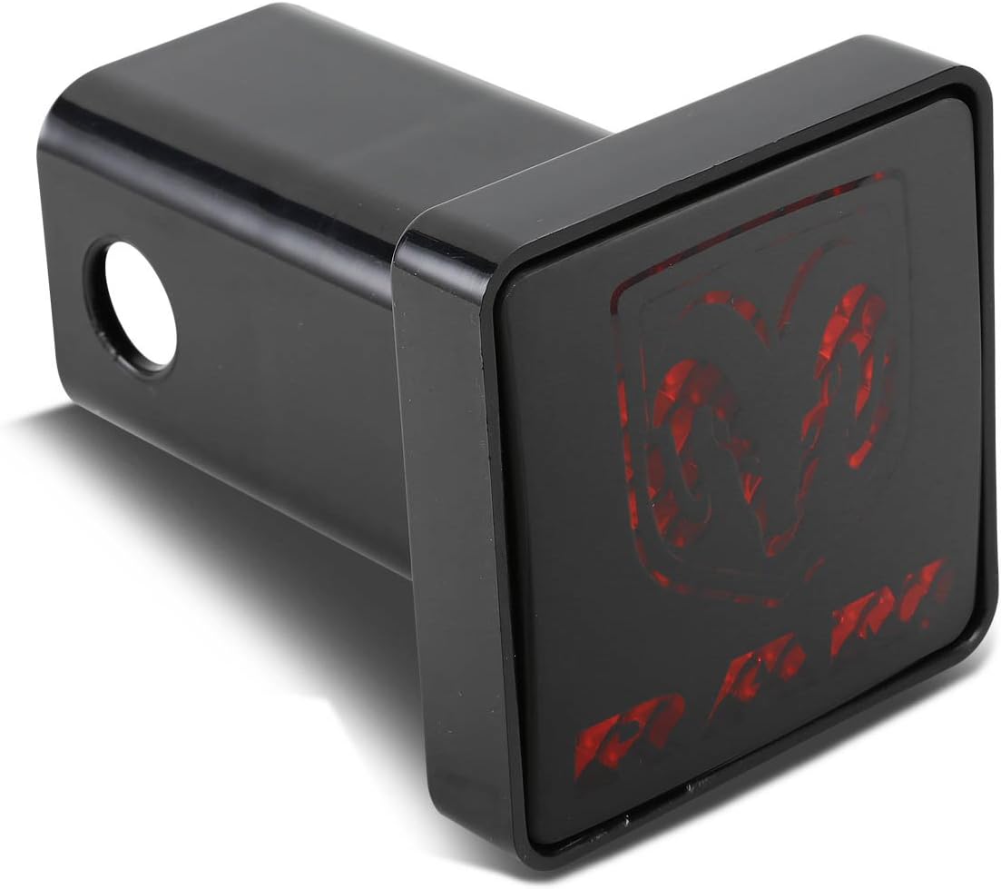 Bully CR-007D Black Finish ABS Plastic Universal Fit Truck Dodge RAM Logo LED Brake Light Hitch Cover Fits 2" Hitch Receivers for Trucks from Chevy (Chevrolet), Ford, Toyota, GMC, Dodge RAM, Jeep